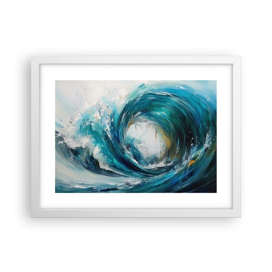 Obraz - Plakat - Morski portal - 40x30cm - Ocean Fala Sztuka - Foto Plakaty na ścianę w ramie białej - Plakat do Salonu Sypialni ARTTOR ARTTOR