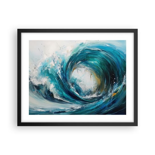 Obraz - Plakat - Morski portal - 50x40cm - Ocean Fala Sztuka - Foto Plakaty w ramie koloru czarnego do Salonu Sypialni ARTTOR ARTTOR