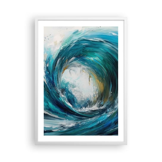 Obraz - Plakat - Morski portal - 50x70cm - Ocean Fala Sztuka - Nowoczesny modny obraz Plakat rama biała ARTTOR ARTTOR