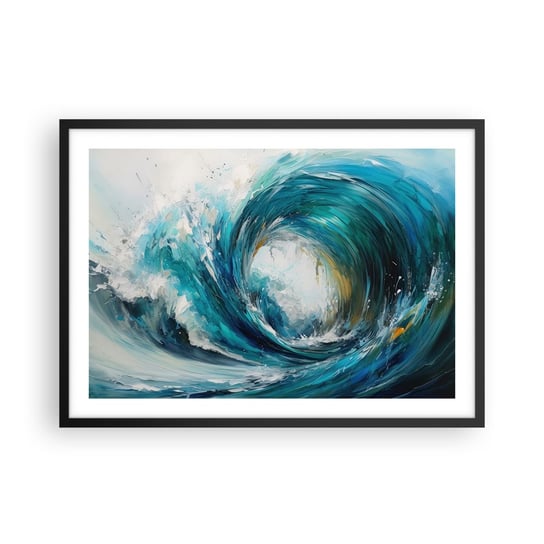 Obraz - Plakat - Morski portal - 70x50cm - Ocean Fala Sztuka - Nowoczesny modny obraz Plakat czarna rama ARTTOR ARTTOR