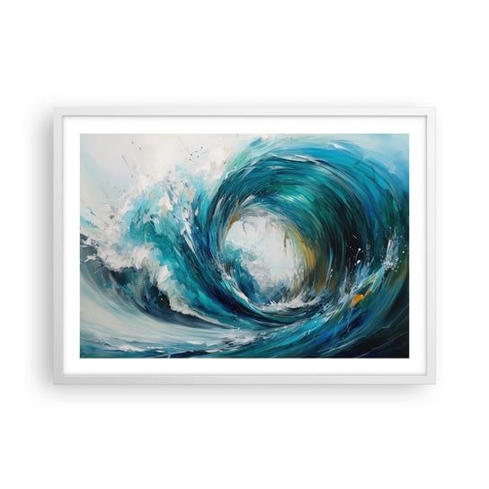 Obraz - Plakat - Morski portal - 70x50cm - Ocean Fala Sztuka - Nowoczesny modny obraz Plakat rama biała ARTTOR ARTTOR