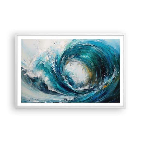 Obraz - Plakat - Morski portal - 91x61cm - Ocean Fala Sztuka - Foto Plakaty na ścianę w ramie białej - Plakat do Salonu Sypialni ARTTOR ARTTOR