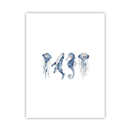 Obraz - Plakat - Morskie dziwy - 30x40cm - Morskie Zwierzęta Konik Morski Meduza - Foto Plakaty na ścianę bez ramy - Plakat do Salonu Sypialni ARTTOR ARTTOR