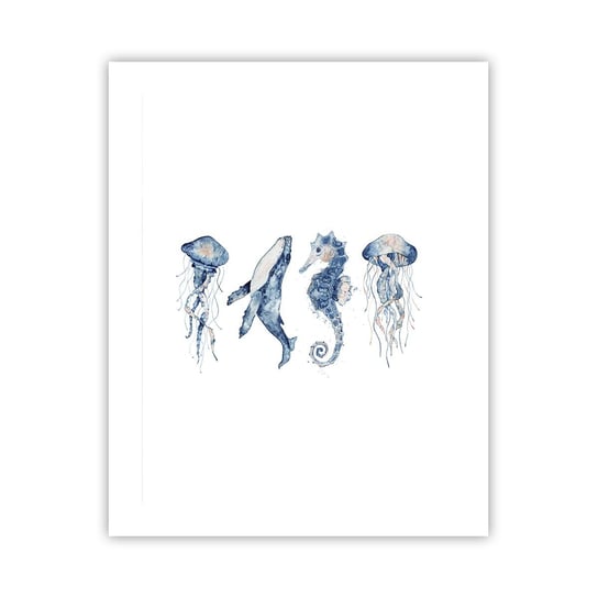 Obraz - Plakat - Morskie dziwy - 40x50cm - Morskie Zwierzęta Konik Morski Meduza - Foto Plakaty bez ramy do Salonu Sypialni ARTTOR ARTTOR