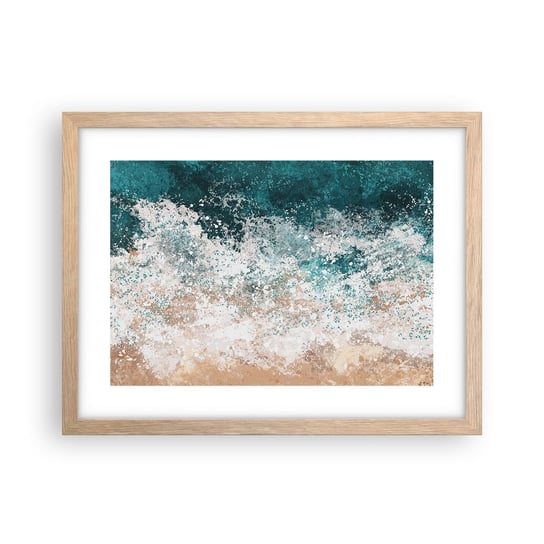 Obraz - Plakat - Morskie opowieści - 40x30cm - Woda Plaża Morze - Foto Plakaty na ścianę w ramie jasny dąb - Plakat do Salonu Sypialni ARTTOR ARTTOR