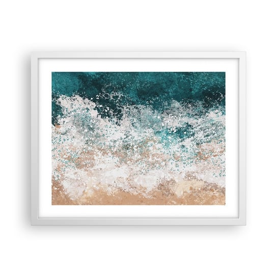 Obraz - Plakat - Morskie opowieści - 50x40cm - Woda Plaża Morze - Foto Plakaty w ramie koloru białego do Salonu Sypialni ARTTOR ARTTOR