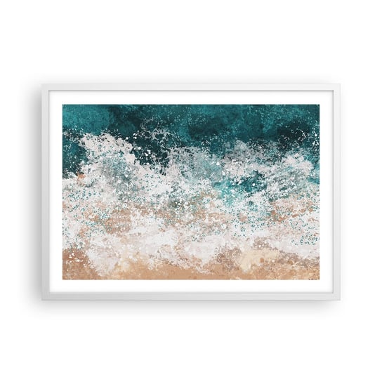 Obraz - Plakat - Morskie opowieści - 70x50cm - Woda Plaża Morze - Nowoczesny modny obraz Plakat rama biała ARTTOR ARTTOR