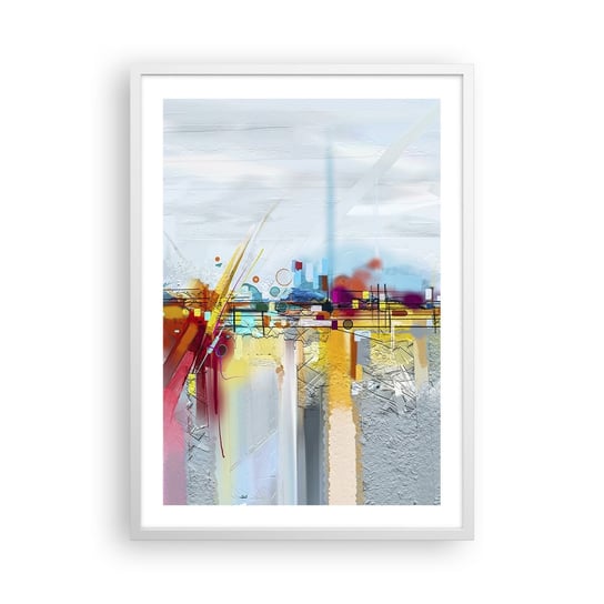 Obraz - Plakat - Most radości nad rzeką życia - 50x70cm - Abstrakcja Sztuka Surrealizm - Nowoczesny modny obraz Plakat rama biała ARTTOR ARTTOR