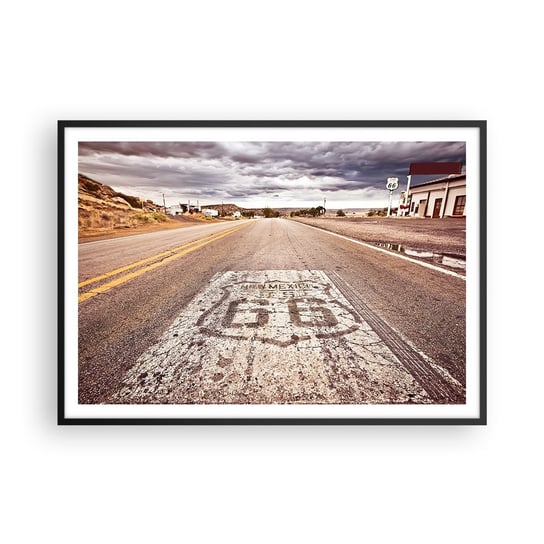 Obraz - Plakat - Mother Road - amerykańska legenda - 100x70cm - Droga 66 Usa California - Foto Plakaty w ramie koloru czarnego do Salonu Sypialni ARTTOR ARTTOR