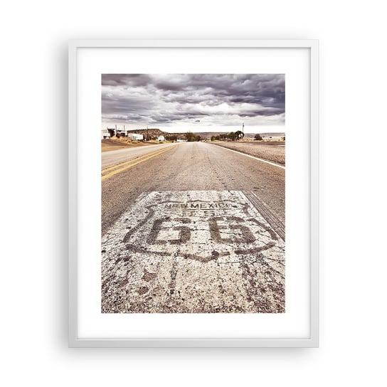 Obraz - Plakat - Mother Road - amerykańska legenda - 40x50cm - Droga 66 Usa California - Foto Plakaty w ramie koloru białego do Salonu Sypialni ARTTOR ARTTOR
