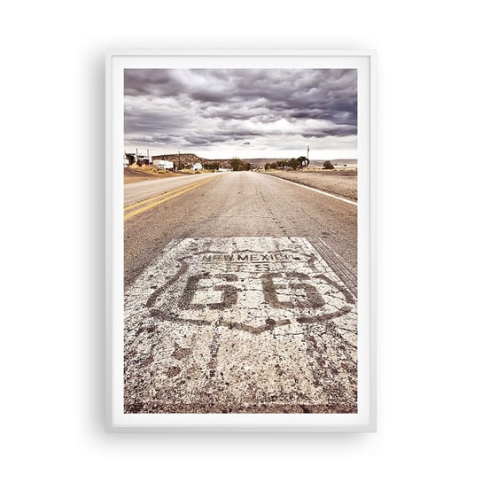 Obraz - Plakat - Mother Road - amerykańska legenda - 70x100cm - Droga 66 Usa California - Foto Plakaty w ramie koloru białego do Salonu Sypialni ARTTOR ARTTOR
