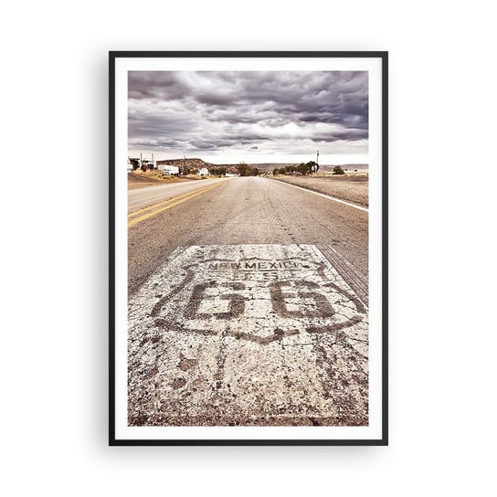 Obraz - Plakat - Mother Road - amerykańska legenda - 70x100cm - Droga 66 Usa California - Foto Plakaty w ramie koloru czarnego do Salonu Sypialni ARTTOR ARTTOR