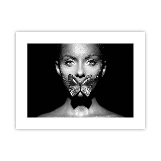 Obraz - Plakat - Motyli pocałunek - 40x30cm - Abstrakcja Kobieta Motyl - Foto Plakaty na ścianę bez ramy - Plakat do Salonu Sypialni ARTTOR ARTTOR