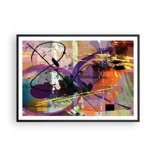 Obraz - Plakat - Można wprost lub naokoło - 100x70cm - Abstrakcja Sztuka Nowoczesny Wzór - Foto Plakaty w ramie koloru czarnego do Salonu Sypialni ARTTOR ARTTOR