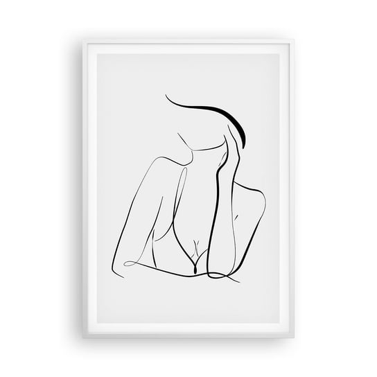 Obraz - Plakat - Na fali marzeń - 70x100cm - Kobieta Grafika Sztuka - Foto Plakaty w ramie koloru białego do Salonu Sypialni ARTTOR ARTTOR