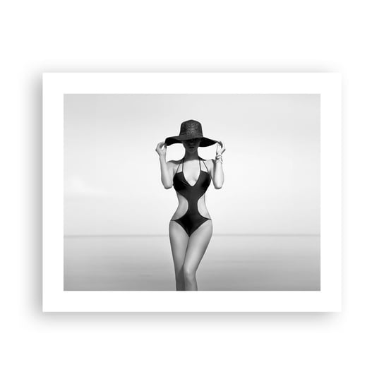 Obraz - Plakat - Na imię mi: Elegancja - 50x40cm - Kobieta Plaża Moda - Foto Plakaty bez ramy do Salonu Sypialni ARTTOR ARTTOR