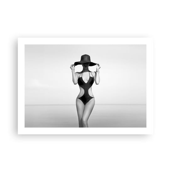 Obraz - Plakat - Na imię mi: Elegancja - 70x50cm - Kobieta Plaża Moda - Nowoczesny modny obraz Plakat bez ramy do Salonu Sypialni ARTTOR ARTTOR