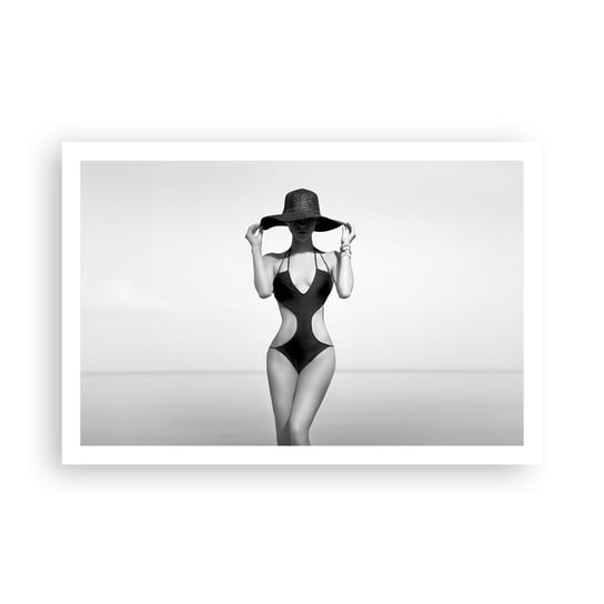 Obraz - Plakat - Na imię mi: Elegancja - 91x61cm - Kobieta Plaża Moda - Foto Plakaty na ścianę bez ramy - Plakat do Salonu Sypialni ARTTOR ARTTOR