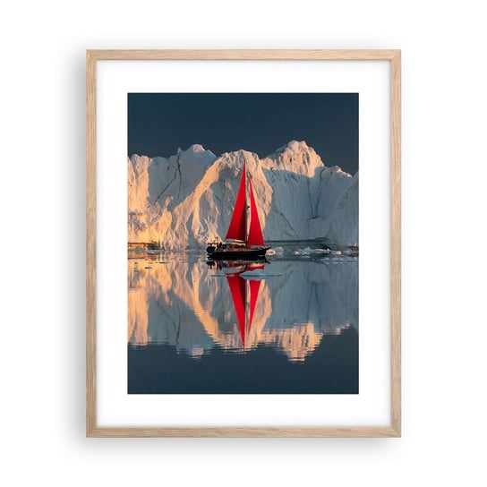 Obraz - Plakat - Na krańcu świata - 40x50cm - Lodowiec Krajobraz Grenlandia - Foto Plakaty w ramie koloru jasny dąb do Salonu Sypialni ARTTOR ARTTOR