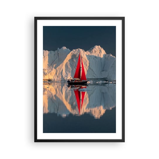Obraz - Plakat - Na krańcu świata - 50x70cm - Lodowiec Krajobraz Grenlandia - Nowoczesny modny obraz Plakat czarna rama ARTTOR ARTTOR