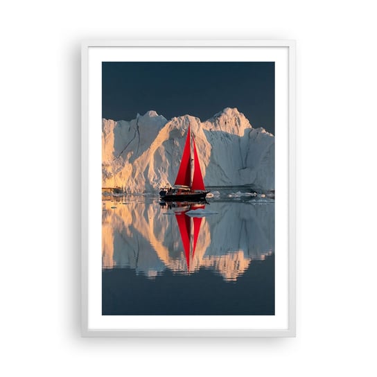 Obraz - Plakat - Na krańcu świata - 50x70cm - Lodowiec Krajobraz Grenlandia - Nowoczesny modny obraz Plakat rama biała ARTTOR ARTTOR