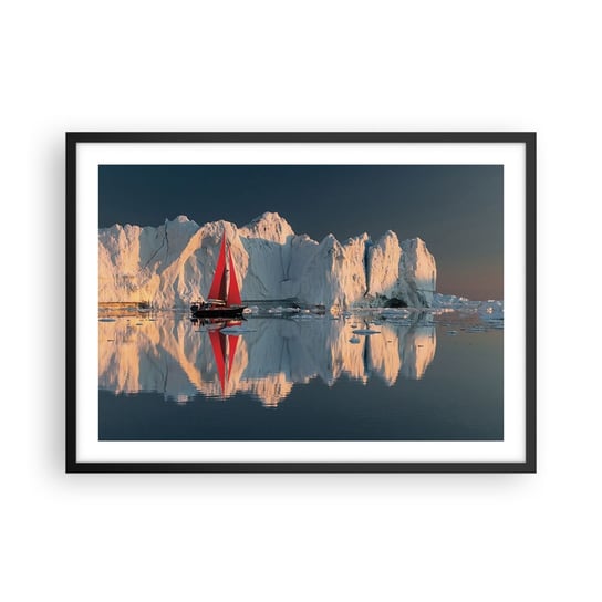 Obraz - Plakat - Na krańcu świata - 70x50cm - Lodowiec Krajobraz Grenlandia - Nowoczesny modny obraz Plakat czarna rama ARTTOR ARTTOR