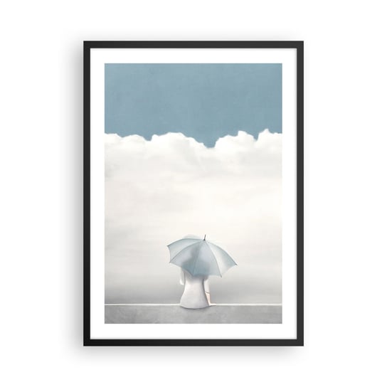 Obraz - Plakat - Na krawędzi jawy i marzenia - 50x70cm - Minimalizm Parasol Chmury - Nowoczesny modny obraz Plakat czarna rama ARTTOR ARTTOR