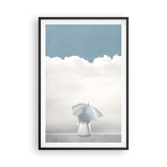 Obraz - Plakat - Na krawędzi jawy i marzenia - 61x91cm - Minimalizm Parasol Chmury - Foto Plakaty na ścianę w czarnej ramie - Plakat do Salonu Sypialni ARTTOR ARTTOR
