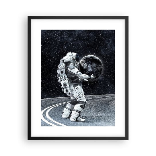 Obraz - Plakat - Na Mlecznej Drodze - 40x50cm - Kosmos Astronauta Fantasy - Foto Plakaty w ramie koloru czarnego do Salonu Sypialni ARTTOR ARTTOR