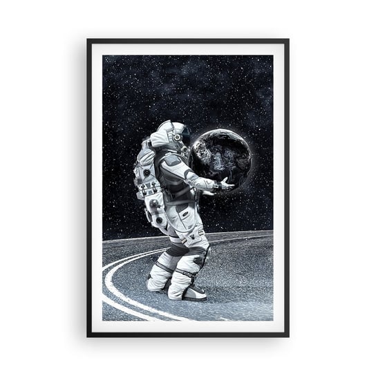 Obraz - Plakat - Na Mlecznej Drodze - 61x91cm - Kosmos Astronauta Fantasy - Foto Plakaty na ścianę w czarnej ramie - Plakat do Salonu Sypialni ARTTOR ARTTOR