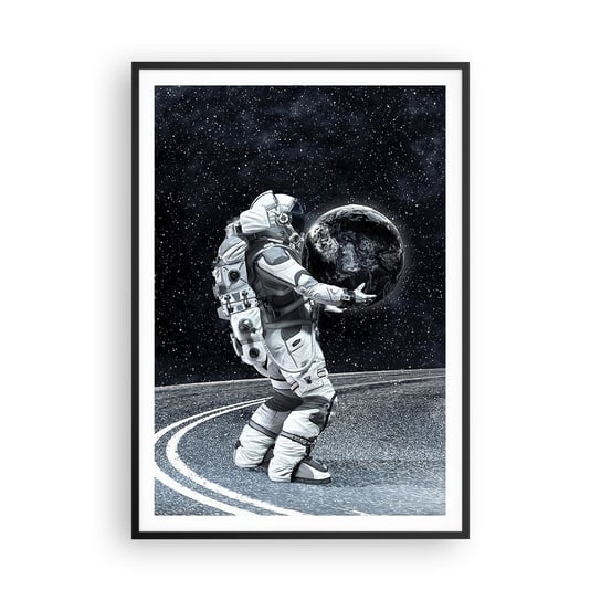 Obraz - Plakat - Na Mlecznej Drodze - 70x100cm - Kosmos Astronauta Fantasy - Foto Plakaty w ramie koloru czarnego do Salonu Sypialni ARTTOR ARTTOR