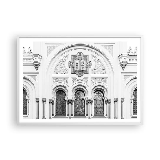 Obraz - Plakat - Na pograniczu kultur - 100x70cm - Architektura Synagoga Józefów Religia - Foto Plakaty w ramie koloru białego do Salonu Sypialni ARTTOR ARTTOR
