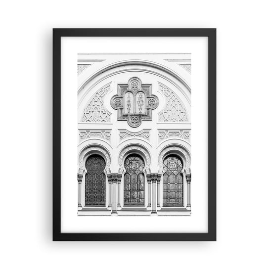 Obraz - Plakat - Na pograniczu kultur - 30x40cm - Architektura Synagoga Józefów Religia - Foto Plakaty na ścianę w czarnej ramie - Plakat do Salonu Sypialni ARTTOR ARTTOR