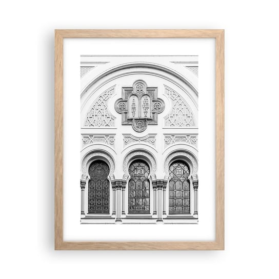 Obraz - Plakat - Na pograniczu kultur - 30x40cm - Architektura Synagoga Józefów Religia - Foto Plakaty na ścianę w ramie jasny dąb - Plakat do Salonu Sypialni ARTTOR ARTTOR