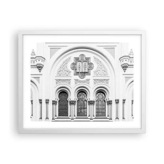 Obraz - Plakat - Na pograniczu kultur - 50x40cm - Architektura Synagoga Józefów Religia - Foto Plakaty w ramie koloru białego do Salonu Sypialni ARTTOR ARTTOR