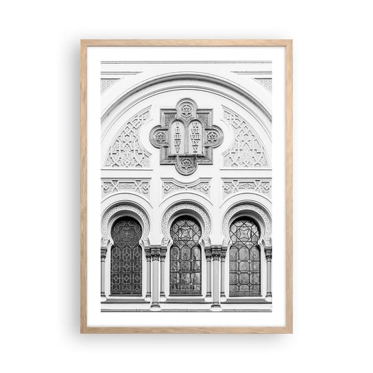 Obraz - Plakat - Na pograniczu kultur - 50x70cm - Architektura Synagoga Józefów Religia - Nowoczesny modny obraz Plakat rama jasny dąb ARTTOR ARTTOR