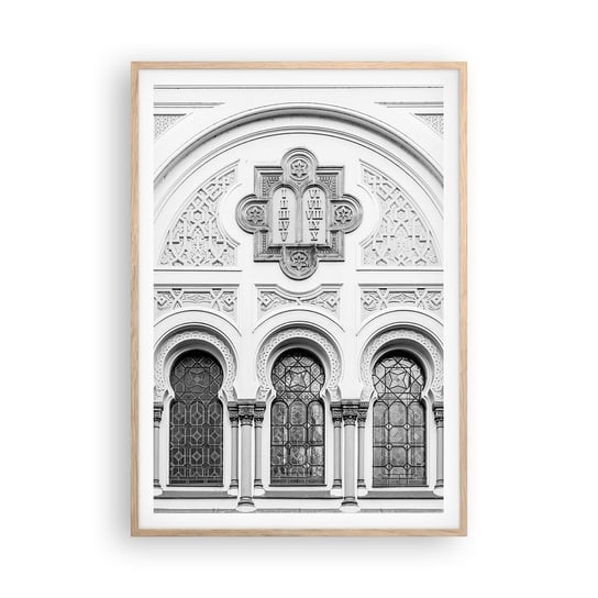 Obraz - Plakat - Na pograniczu kultur - 70x100cm - Architektura Synagoga Józefów Religia - Foto Plakaty w ramie koloru jasny dąb do Salonu Sypialni ARTTOR ARTTOR