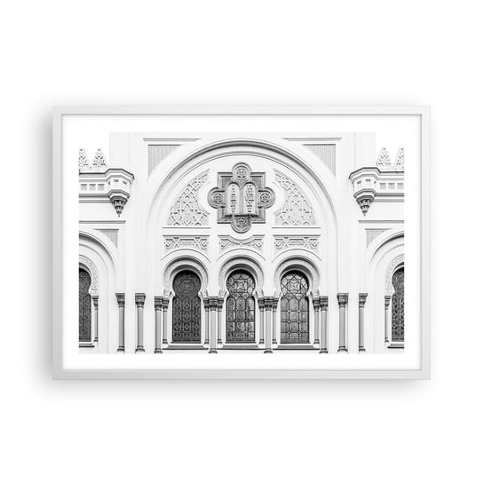 Obraz - Plakat - Na pograniczu kultur - 70x50cm - Architektura Synagoga Józefów Religia - Nowoczesny modny obraz Plakat rama biała ARTTOR ARTTOR