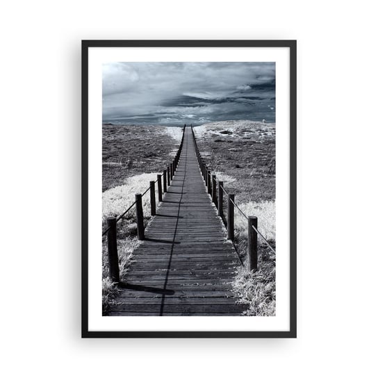 Obraz - Plakat - Na sam brzeg - 50x70cm - Wydmy Ścieżka Plaża - Nowoczesny modny obraz Plakat czarna rama ARTTOR ARTTOR