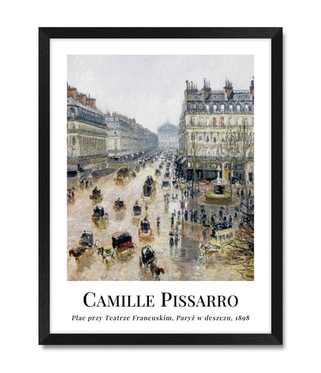 Obraz plakat na ścianę do salonu teatr deszcz Paryż Paris retro vintage 32x42 cm iWALL studio