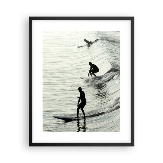 Obraz - Plakat - Na spotkanie fali - 40x50cm - Surfing Sport Ocean - Foto Plakaty w ramie koloru czarnego do Salonu Sypialni ARTTOR ARTTOR
