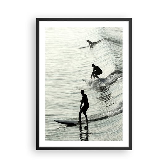 Obraz - Plakat - Na spotkanie fali - 50x70cm - Surfing Sport Ocean - Nowoczesny modny obraz Plakat czarna rama ARTTOR ARTTOR