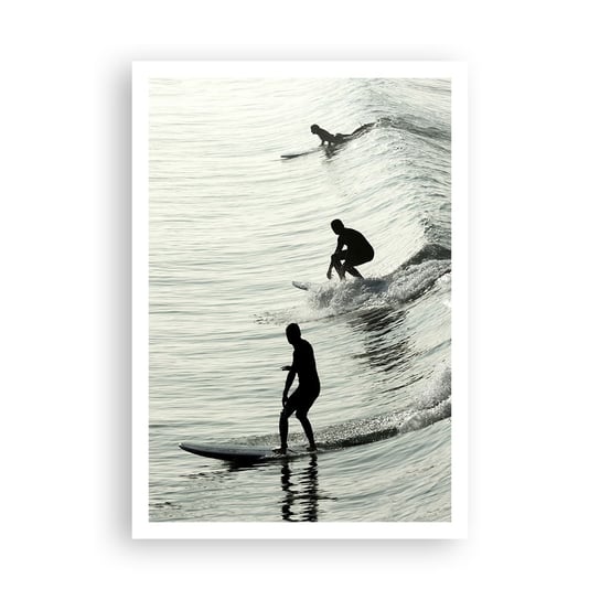 Obraz - Plakat - Na spotkanie fali - 70x100cm - Surfing Sport Ocean - Foto Plakaty bez ramy na ścianę do Salonu Sypialni ARTTOR ARTTOR