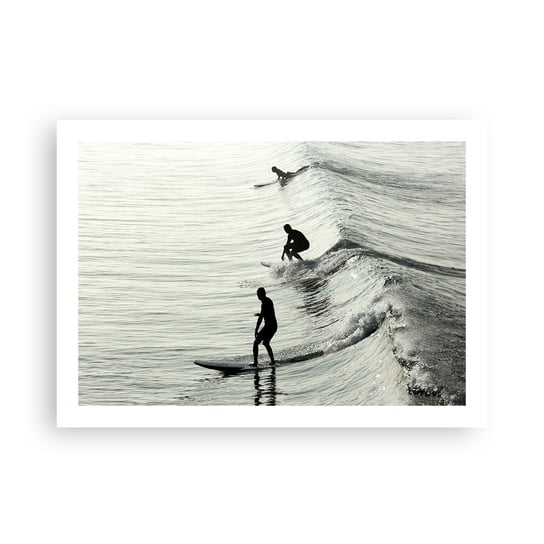 Obraz - Plakat - Na spotkanie fali - 70x50cm - Surfing Sport Ocean - Nowoczesny modny obraz Plakat bez ramy do Salonu Sypialni ARTTOR ARTTOR