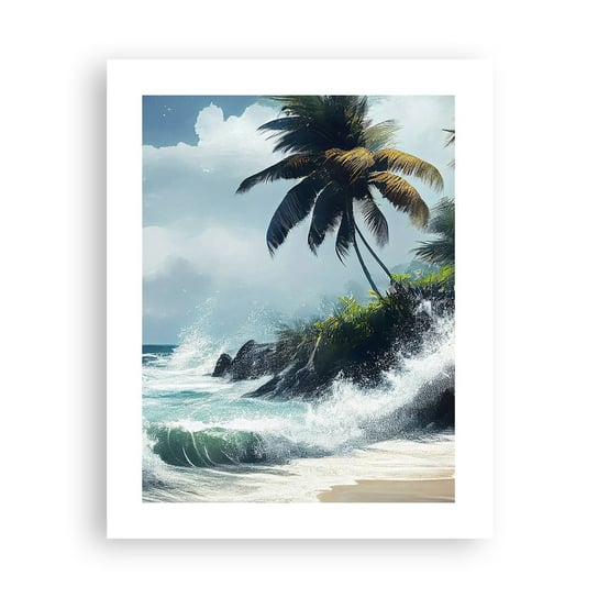 Obraz - Plakat - Na tropikalnym brzegu - 40x50cm - Plaża Tropikalny Palma - Foto Plakaty bez ramy do Salonu Sypialni ARTTOR ARTTOR