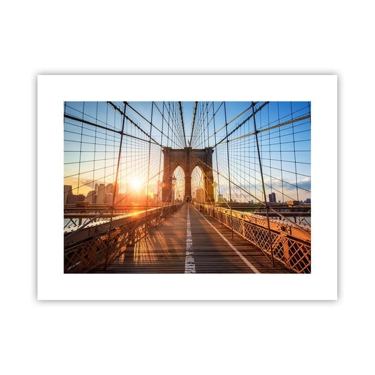 Obraz - Plakat - Na złotym moście - 40x30cm - Nowy Jork Most Brookliński Architektura - Foto Plakaty na ścianę bez ramy - Plakat do Salonu Sypialni ARTTOR ARTTOR