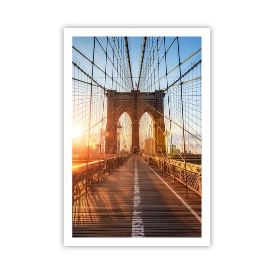 Obraz - Plakat - Na złotym moście - 61x91cm - Nowy Jork Most Brookliński Architektura - Foto Plakaty na ścianę bez ramy - Plakat do Salonu Sypialni ARTTOR ARTTOR