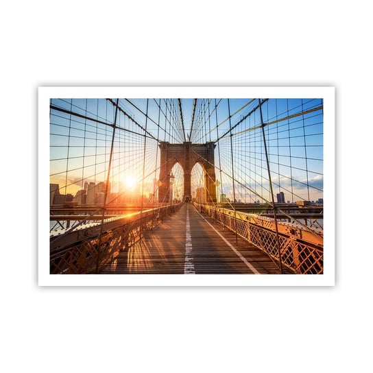 Obraz - Plakat - Na złotym moście - 91x61cm - Nowy Jork Most Brookliński Architektura - Foto Plakaty na ścianę bez ramy - Plakat do Salonu Sypialni ARTTOR ARTTOR