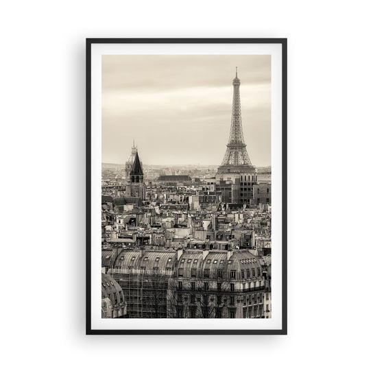 Obraz - Plakat - Nad dachami Paryża - 61x91cm - Miasto Paryż Architektura - Foto Plakaty na ścianę w czarnej ramie - Plakat do Salonu Sypialni ARTTOR ARTTOR