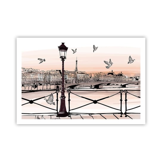 Obraz - Plakat - Nad dachami Paryża - 91x61cm - Architektura Miasto Paryż - Foto Plakaty na ścianę bez ramy - Plakat do Salonu Sypialni ARTTOR ARTTOR